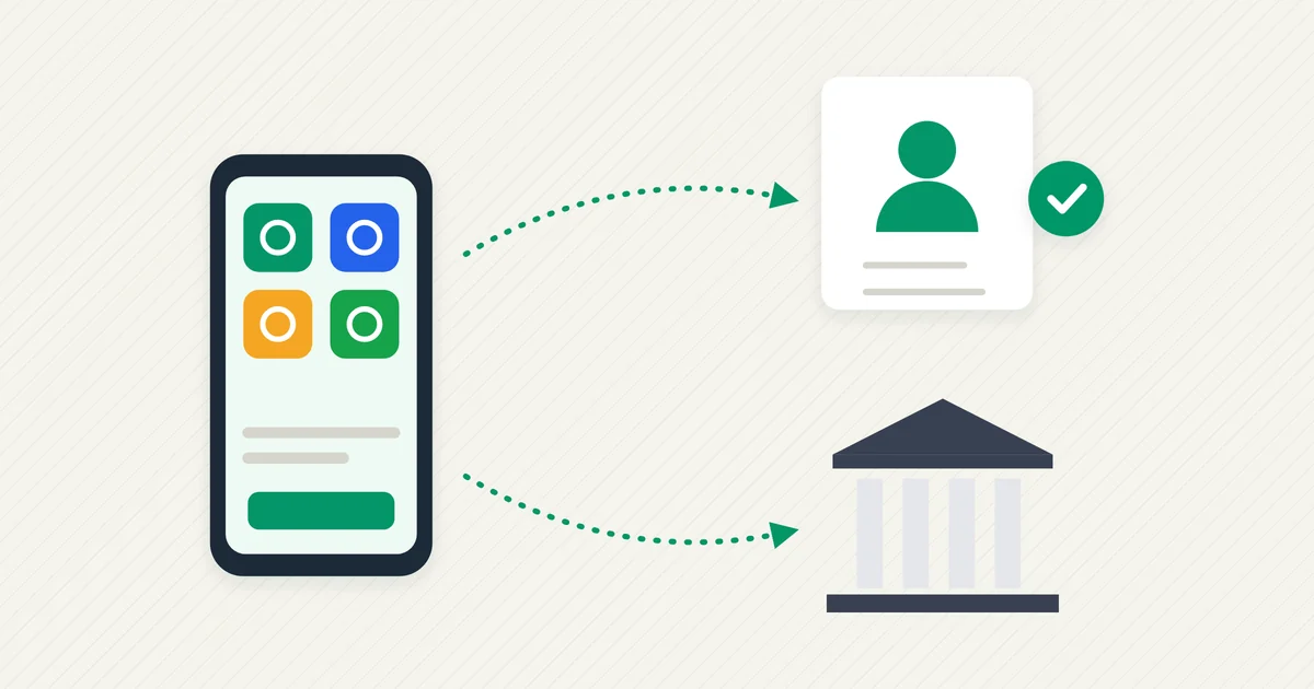 A phone app with two routes: one to a named beneficiary, one to a bank-like estate building